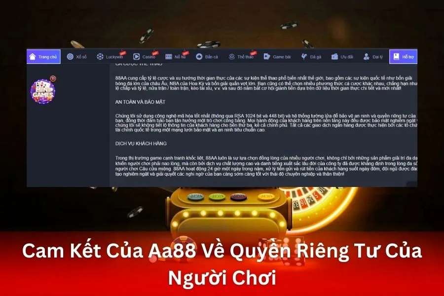 Cam Kết Của Aa88 Về Quyền Riêng Tư Của Người Chơi